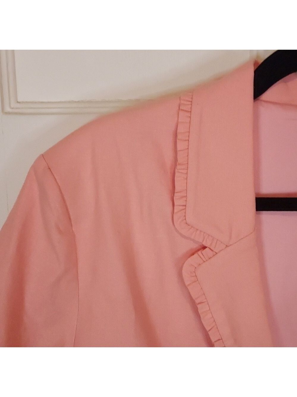 For Love and Lemons Peach Linen Blend Cropped Blazer Size XL - Picture 7 of 14